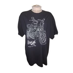 Harley Davidson T-Shirt XL Live Wire Motorcycle Graphic Black & White